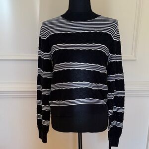 Club Monaco Black and White Knit Top